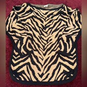 Cabi cheetah print stripe soft knit sweater animal size XS